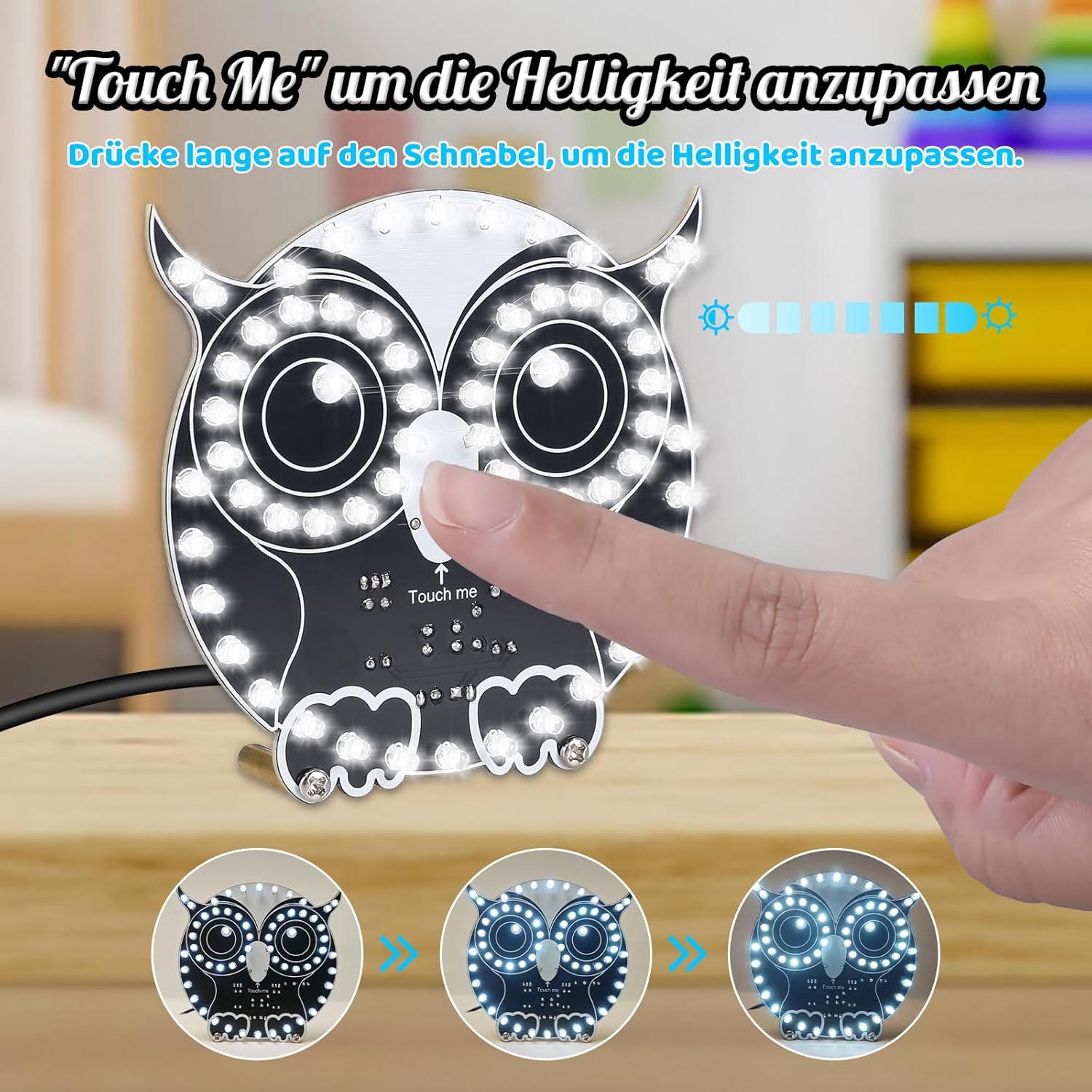 Owl LED light mode demonstration