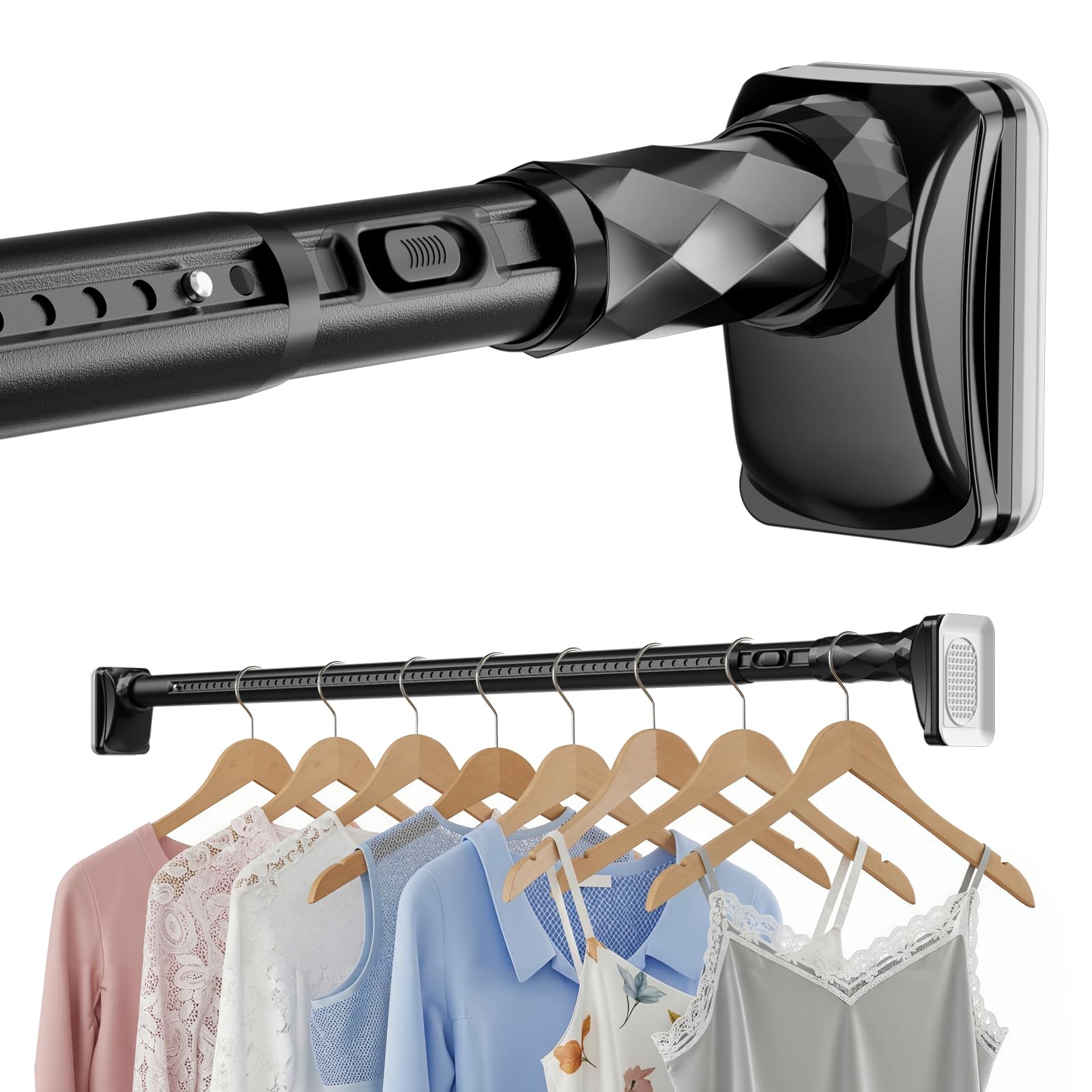 Black Closet Rods For Hanging Clothes,41-126 In heavy duty tension rod