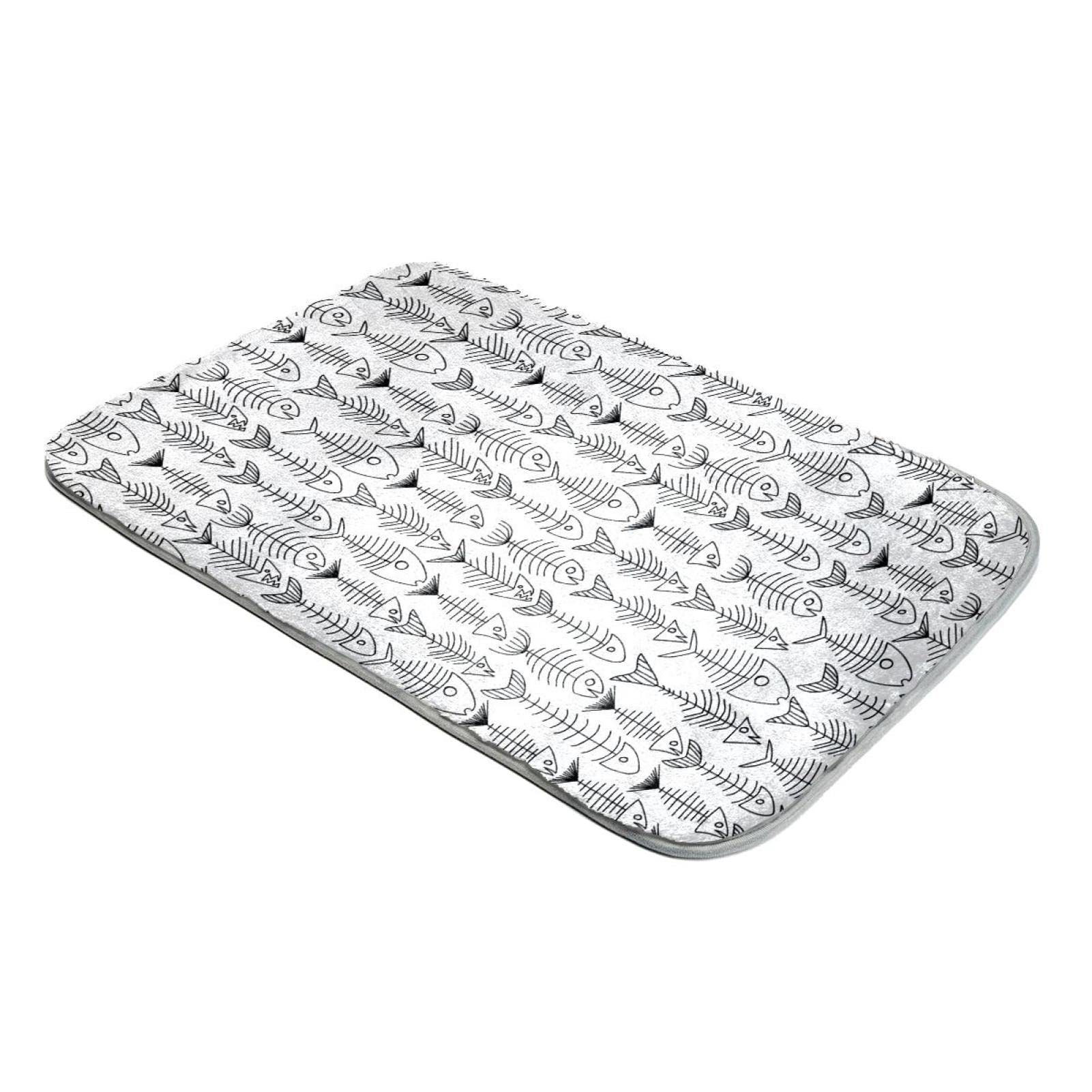 Tapis poils longs fausse fourrure motif arêtes de poisson noir et blanc pour salon