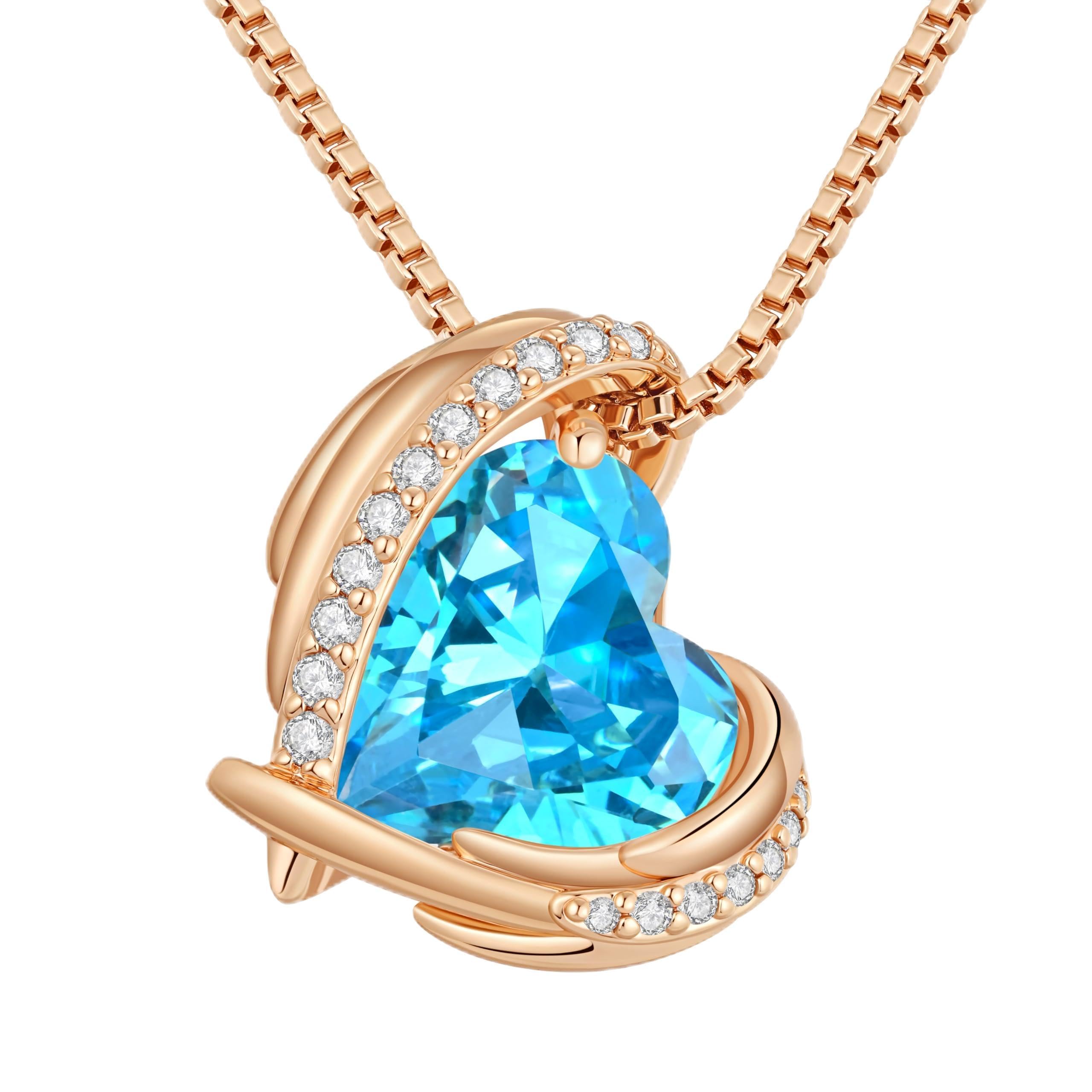 CDE Collana Donna Collana Cuore in Oro Rosa Gioielli Donna, Festa Della Mamma Lei Moglie Fidanzata Regalo Donna Compleanno Anniversario, Collana da Donna Regali di Natale Gioielli