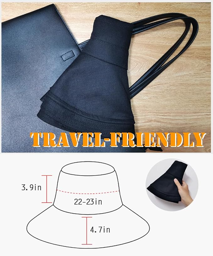 Sombrero de ala ancha para mujer con protección UV, plegable y cómodo miniatura 5