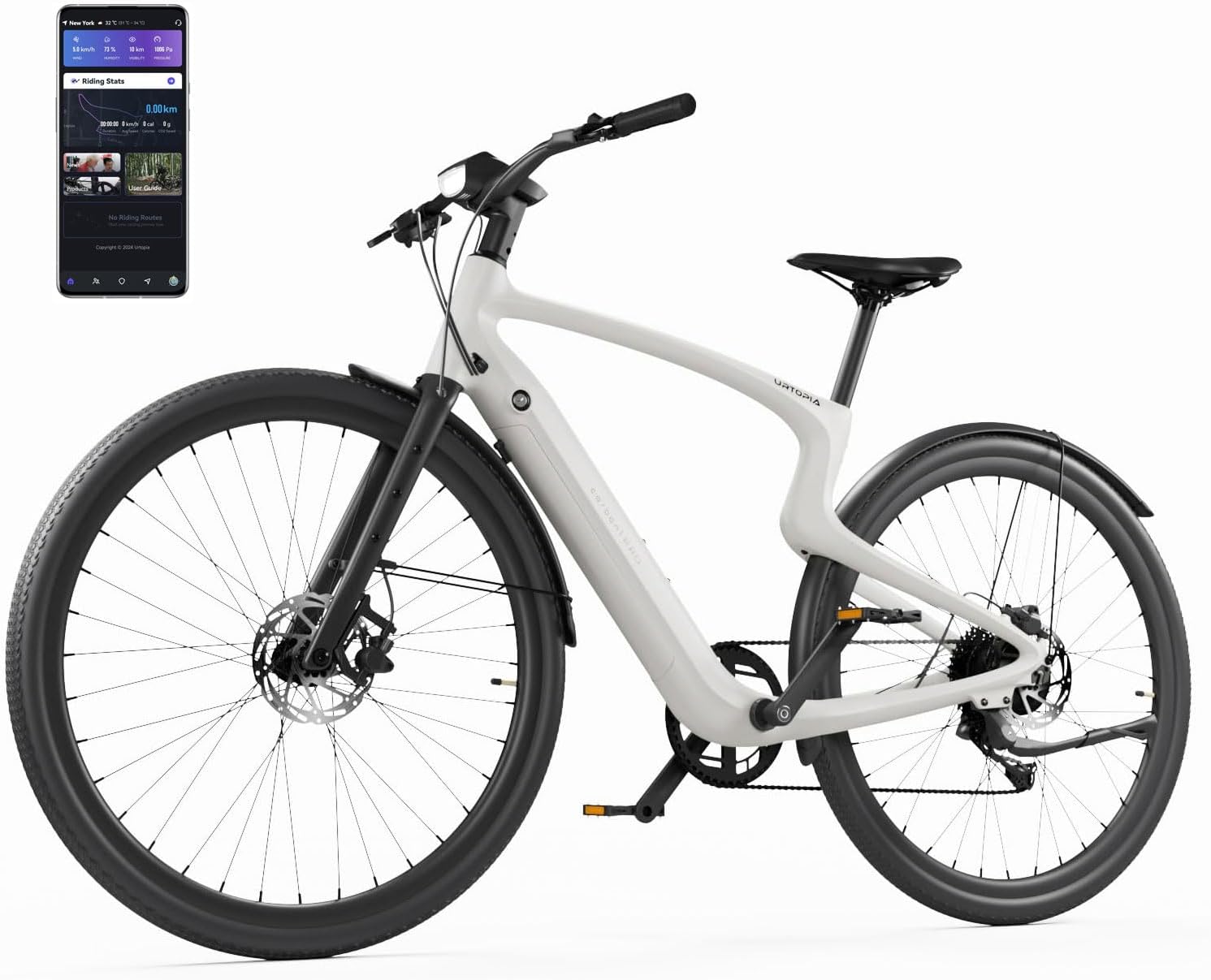 URTOPIA Carbon 1Pro Electric Bike for Adults, 37lbs Lightweight Carbon Fiber Gravel E-Bike, Peak 750W Motor, 80 Miles 25MPH E Bike with Smartbar, 8-Speed, UL-Certified Removable Battery