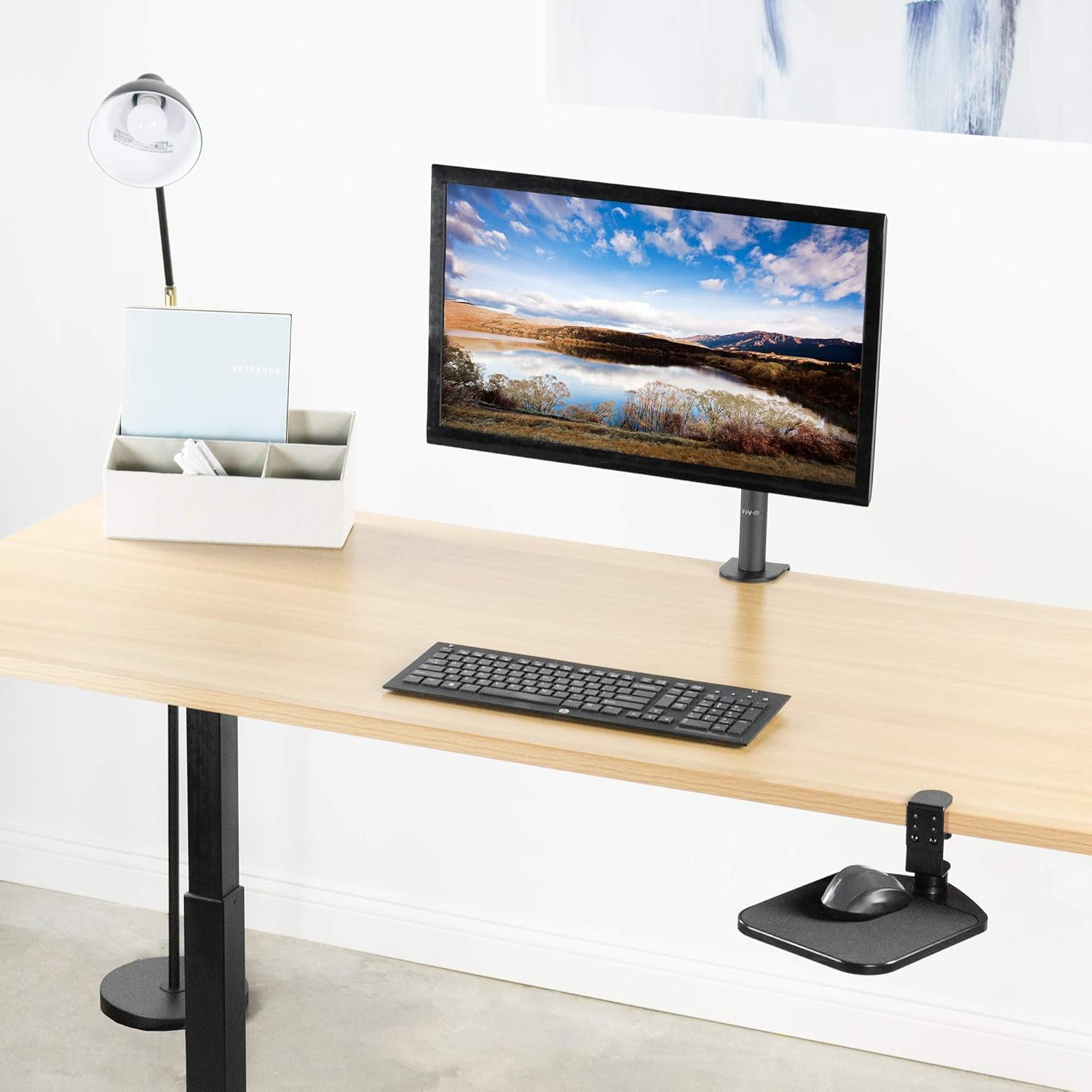 VIVO Single and Dual LCD Monitor Desk Mount Kit for Triple Screen Display, Heavy Duty Fully Adjustable, Fits 3 Screens up to 27 Inches (Bundle)