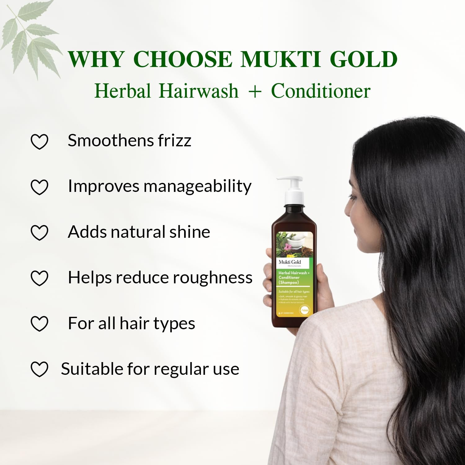 Axiom Mukti Gold Herbal Hairwash + Conditioner | Blend of 15+ Ayurvedic Herbs | For Nourishing Hair, Repairs Dry, Damaged Hair | Paraben & Sulphate Free | For all Hair Types, 400mL (Pack of 2) 4