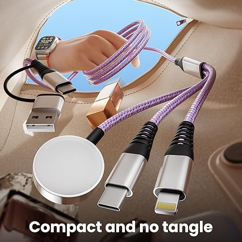 Miniatura 6 de Travel Essentials, cargador de viaje para iPhone 17 y Apple Watch para múltiples dispositivos, carga y sincronización de datos, cargador múltiple