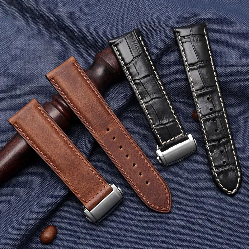 Sangle de montre en cuir pour boucle pliante sans usure