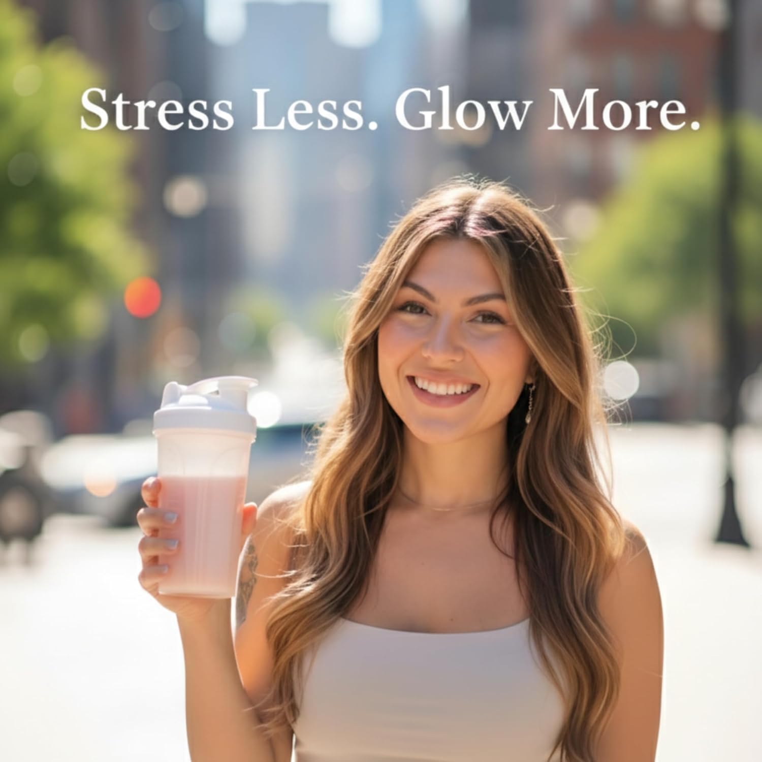 Daily Stress & Skin Support Drink Powder – Adaptogen Cortisol Reducer with Ashwagandha KSM-66, L-Theanine, Magnesium & Collagen Peptides – Mood, Focus & Hydration - Raspberry Lemonade, 30 Servings
