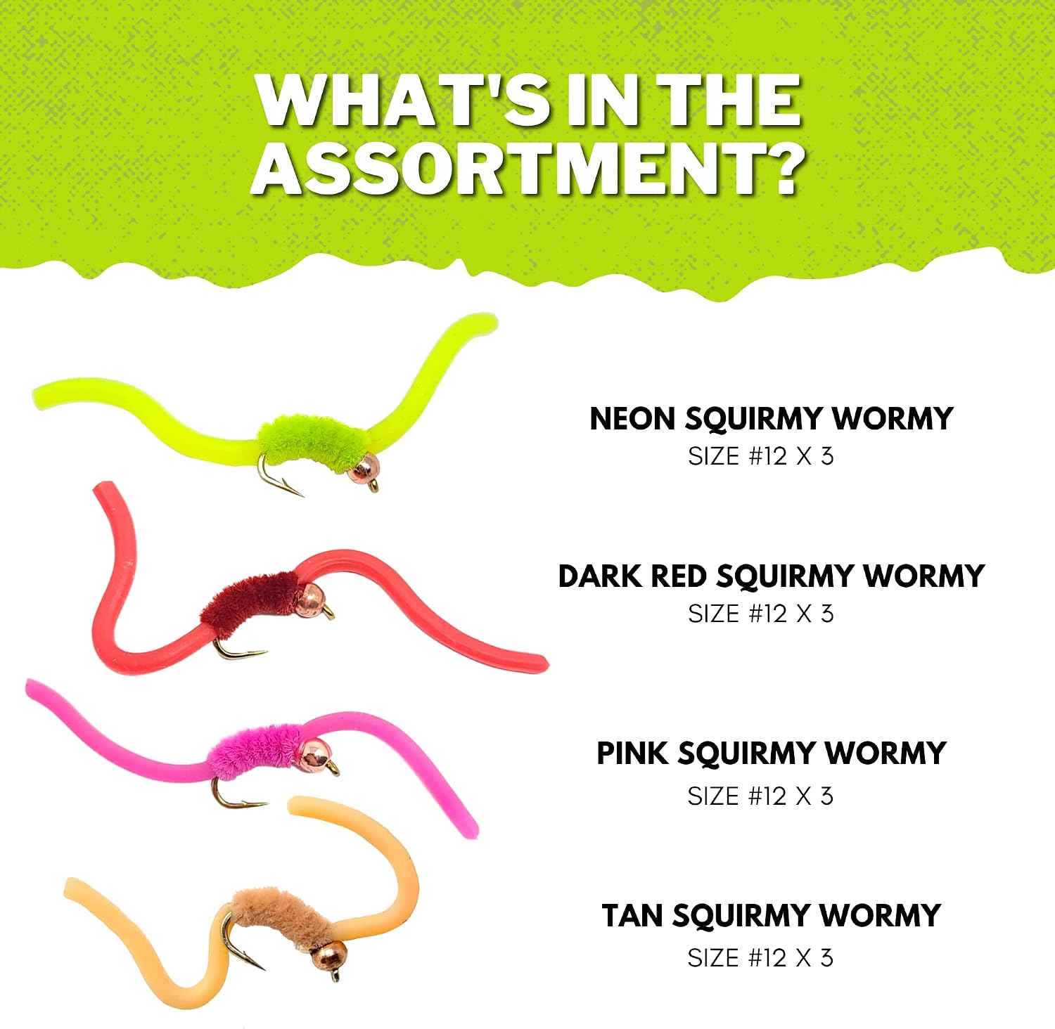 Improved San Juan Squirmy Wormy Trout Worm Fly Assortment