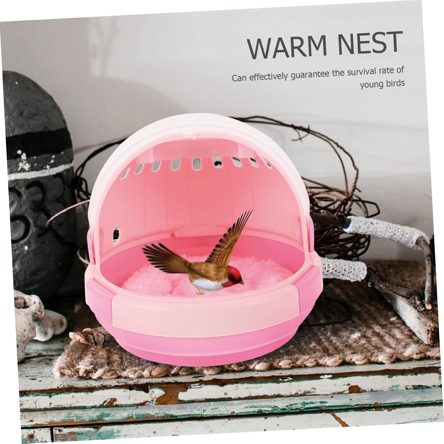 BESPORTBLE 1set Handheld Parrot Carrier Warm Nest and Pad Lightweight Pet Accessory for Young Birds Portable Travel Cage for Outdoor Use