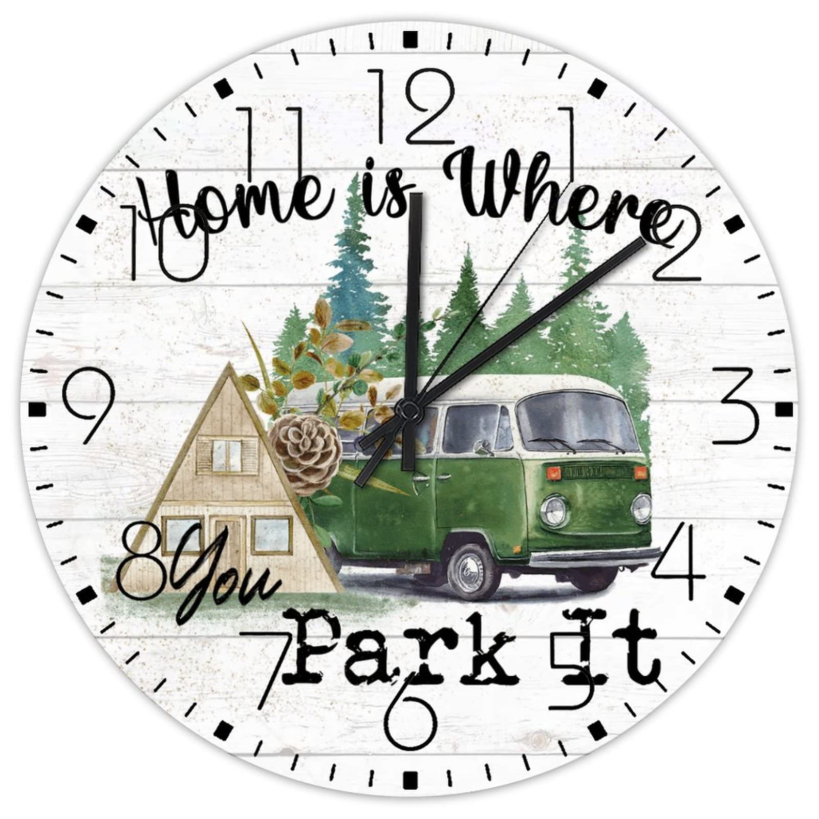 Horloge murale en bois de balayage haut de gamme au design de 38 cm