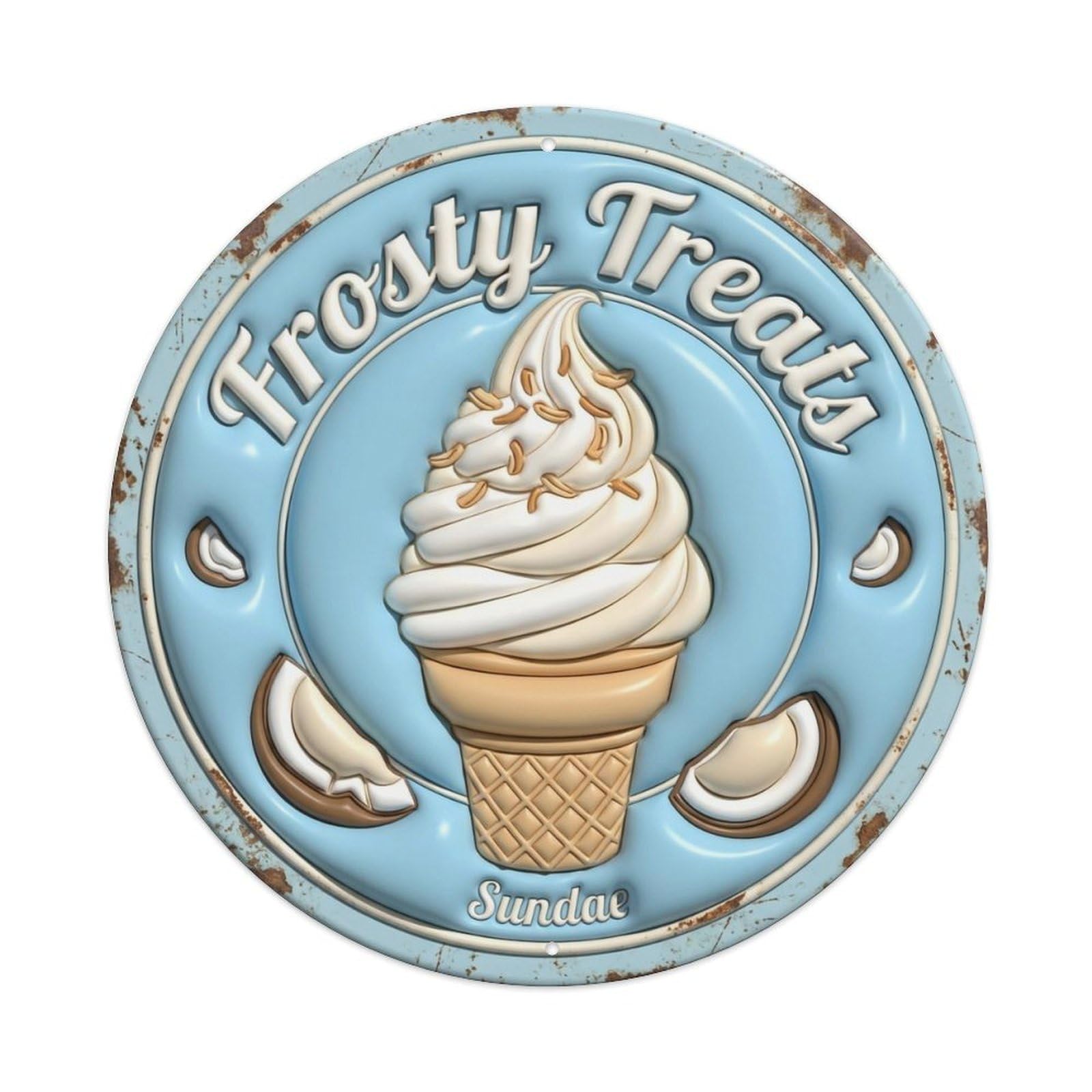 Frosty Treats Sundae Nostalgia Metal Tin Sign