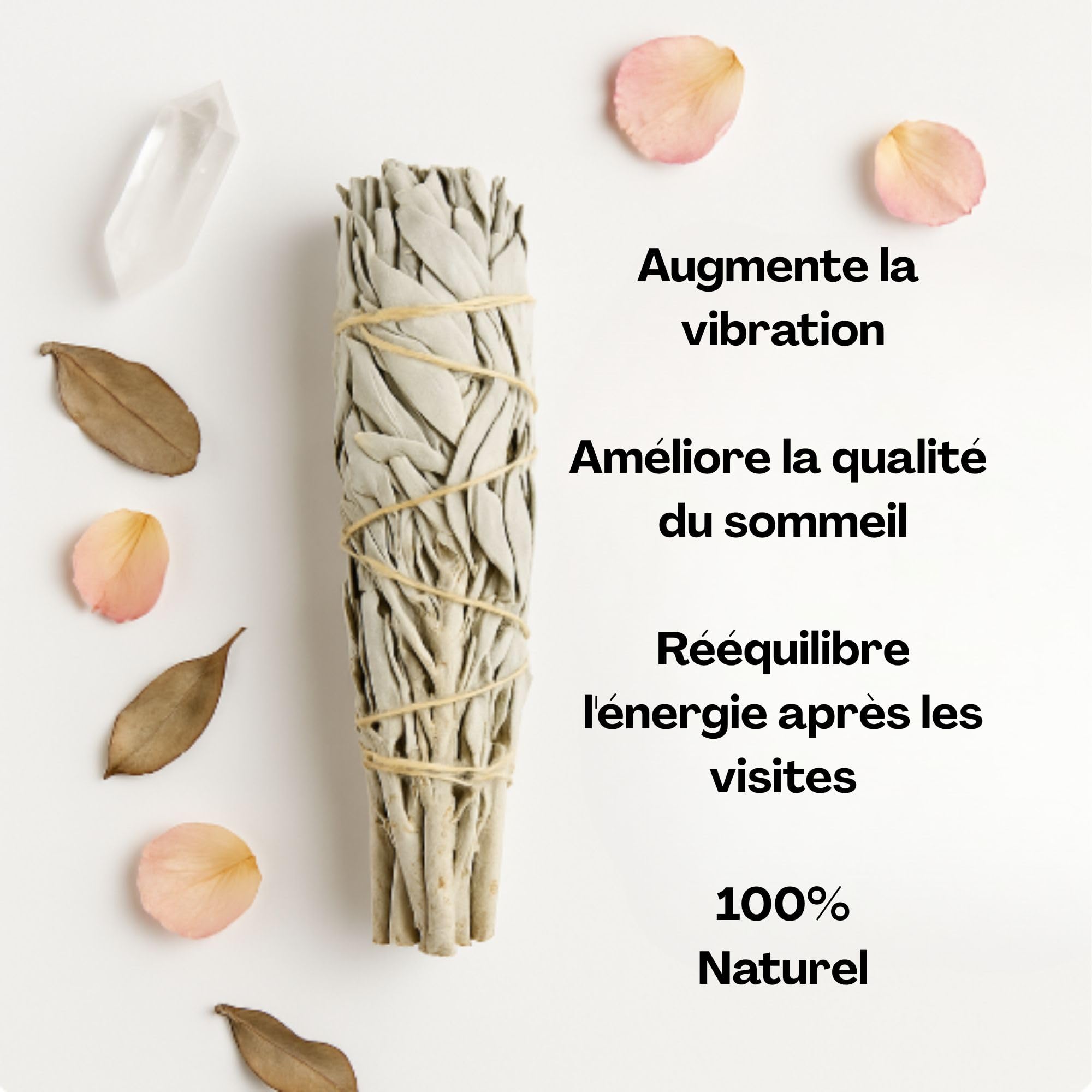 Sauge Blanche à brûler Palo Santo Nettoyage énergétique Maison Bâtonnets d'Encens Artisanaux Aromathérapie