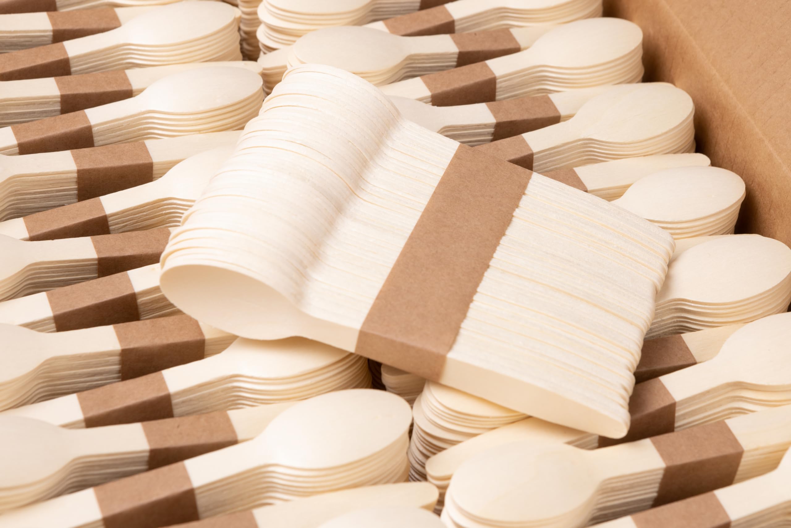 Cuillères en bois jetables et compostables pour jardin, respectueuses de l'environnement, durables, biologiques, biodégradables, végétaliennes, 2000 pièces