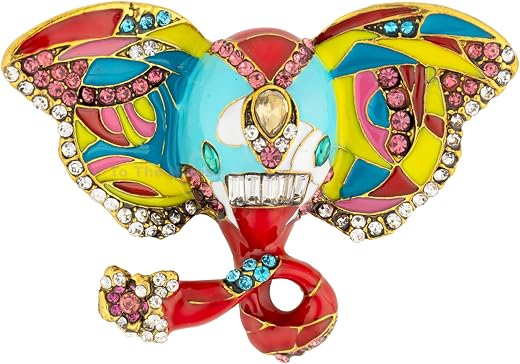To The Nines Elephant Face Brooch Lapel Pin