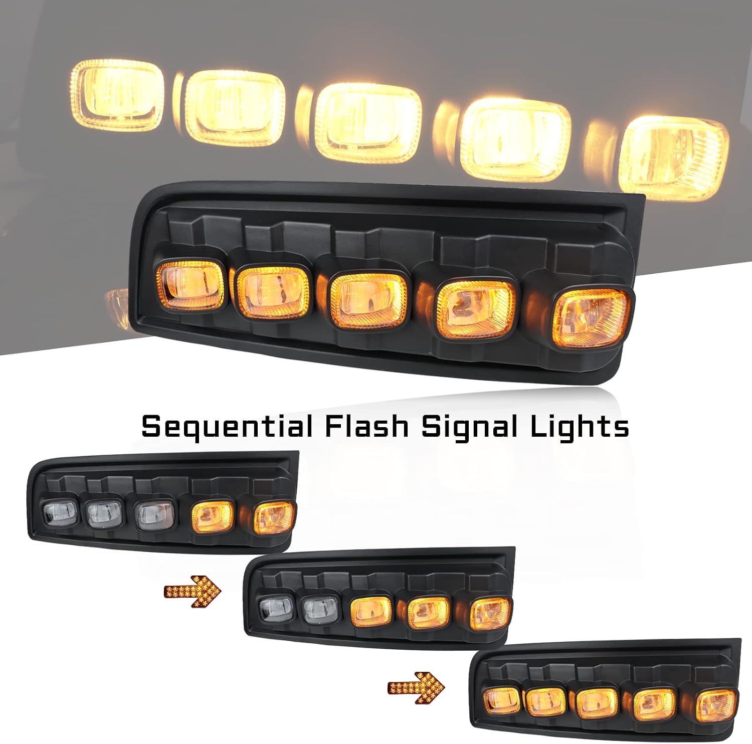 Switchback White/Amber Front Bumper Fog Daytime LED Running Light Sequential Turn Signal Feature Compatible with Toyota 2010-2013 4runner 4-Runner Fog Light Kit