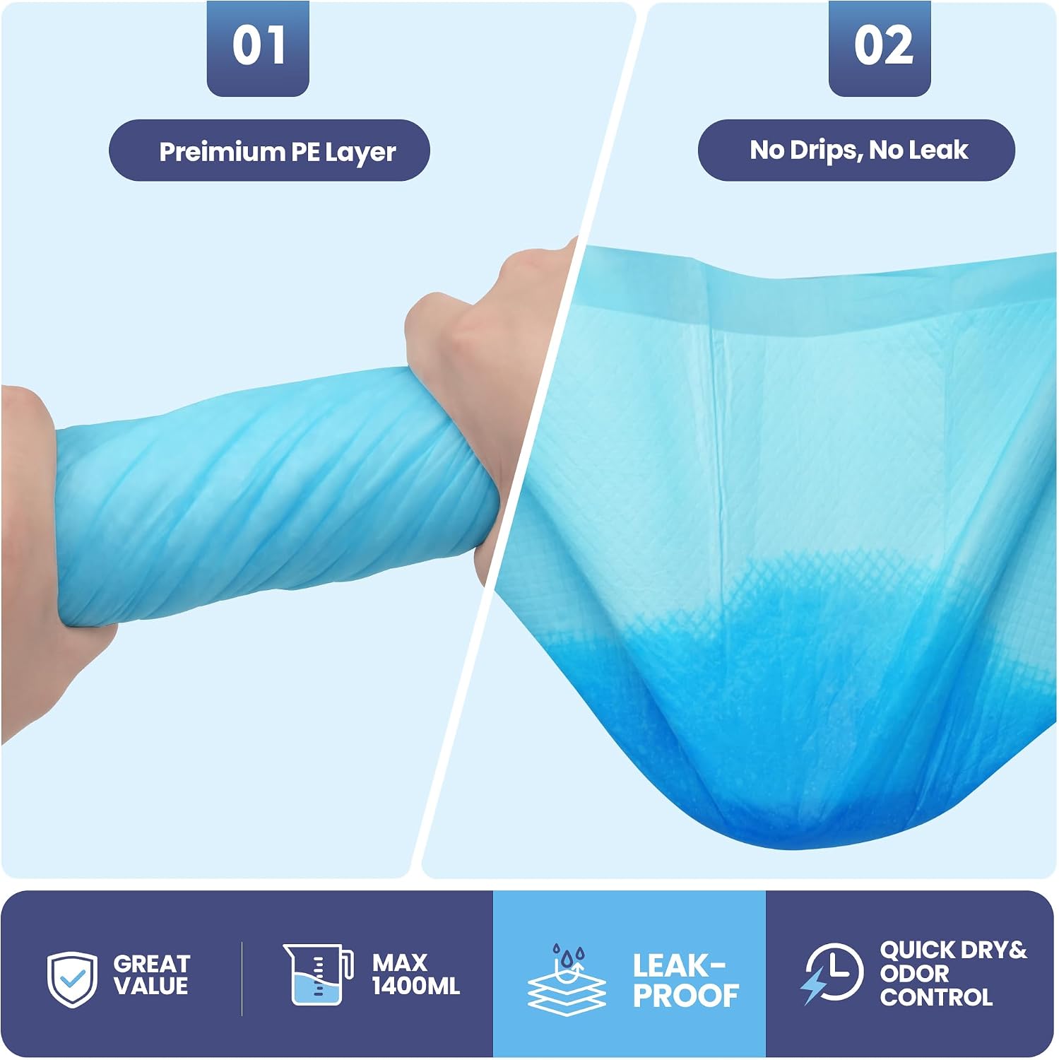  XL Dog Pee Pads 100 Count, 34"x28" Disposable Puppy Training Pads thumbnail