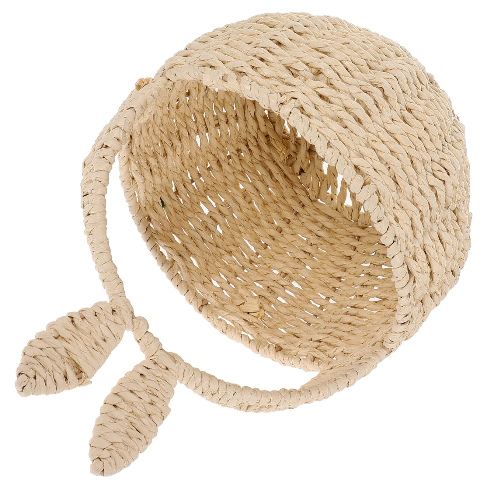 ABOOFAN Easter Rattan Basket Bunny Woven Basket Wicker Candy Eggs Baskets Cute Rabbit Picnic Hamper Fruit Storage Serving Baskets with Handle for Easter Egg Hunting Picnic
