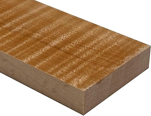 Miniatura 2 de Exotic Wood Zone 's Flame Curly Hard Maple Hardwood Guitarra acústicaeléctrica Luthier Bridge Blank  7-12 x 2 x 716 pulgadas  Suministros musicales