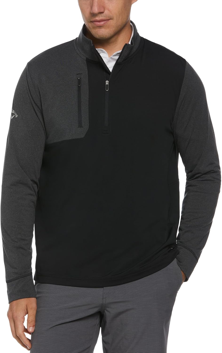 Callaway Mens Aquapel Mixed Media 1/4 Zip Pullover