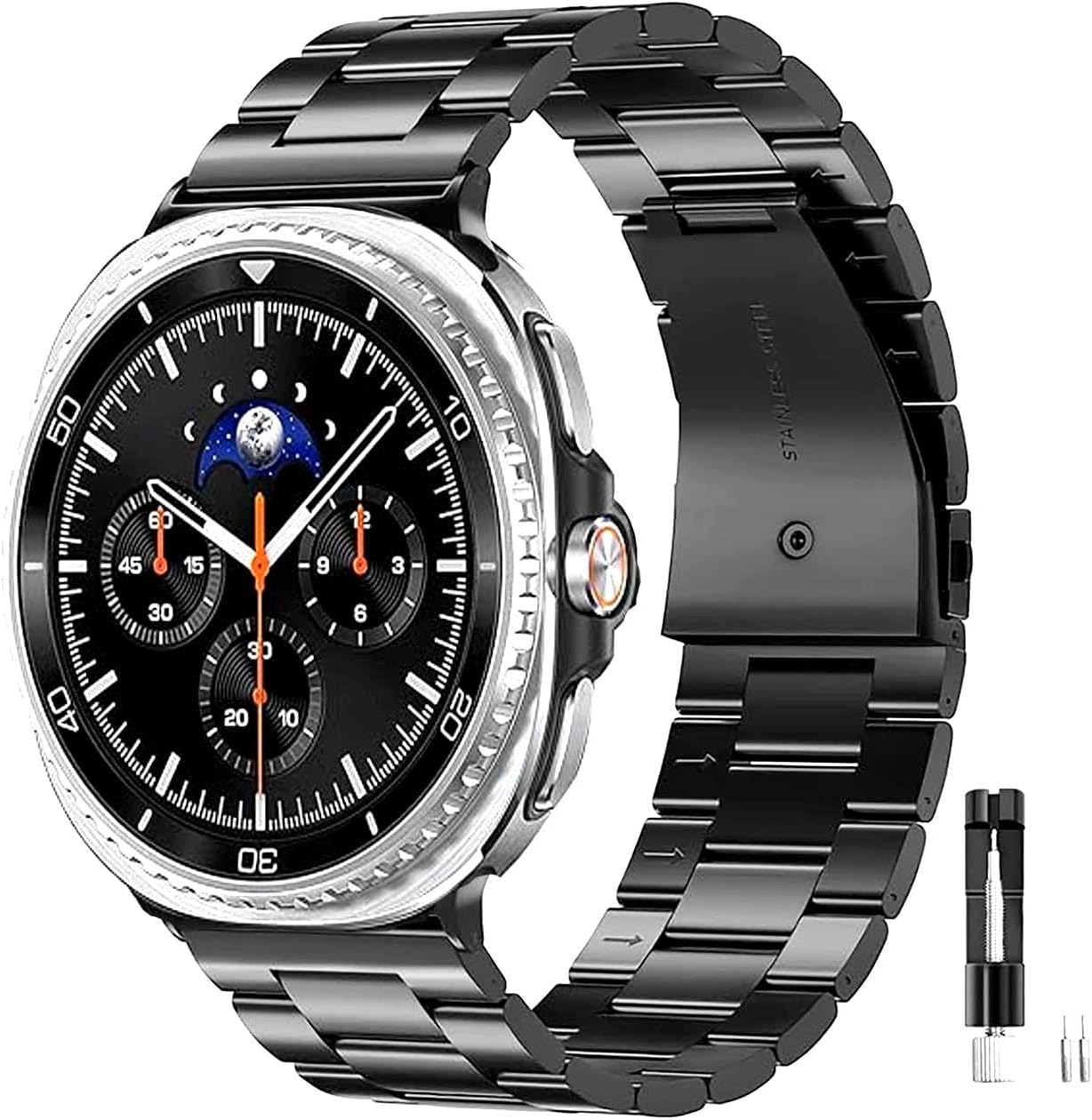 Metal Bands for Galaxy Watch 8 Classic Band 46mm/Samung Galaxy Watch 8 40mm/44mm 2025, One Click No Gap Business Stainless Steel Wristband Replacement Strap for Men Women - Image 8