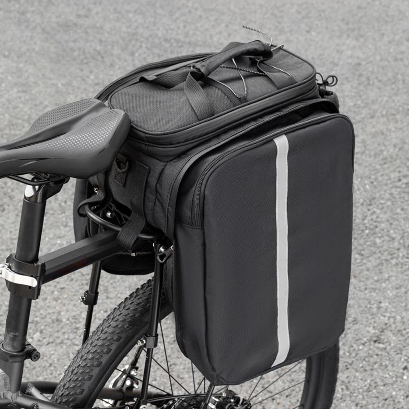 Borsa Portapacchi Bici Strisce Riflettenti Multifunzione Espandibile | Borsa Laterale Portaoggetti Per Ciclismo Pendolarismo Viaggi Gite Weekend Campeggio Escursionismo Avventura