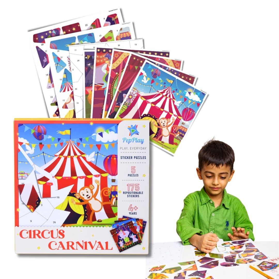 Buy PepPlay Circus Carnival Sticker Puzzle - No Mess Sticker Art