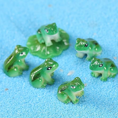 Miniatura 8 de Exasinine 50 piezas de mini ranas de resina verde rana miniatura animales modelo jardín de hadas, paisaje de musgo en miniatura, bricolaje,