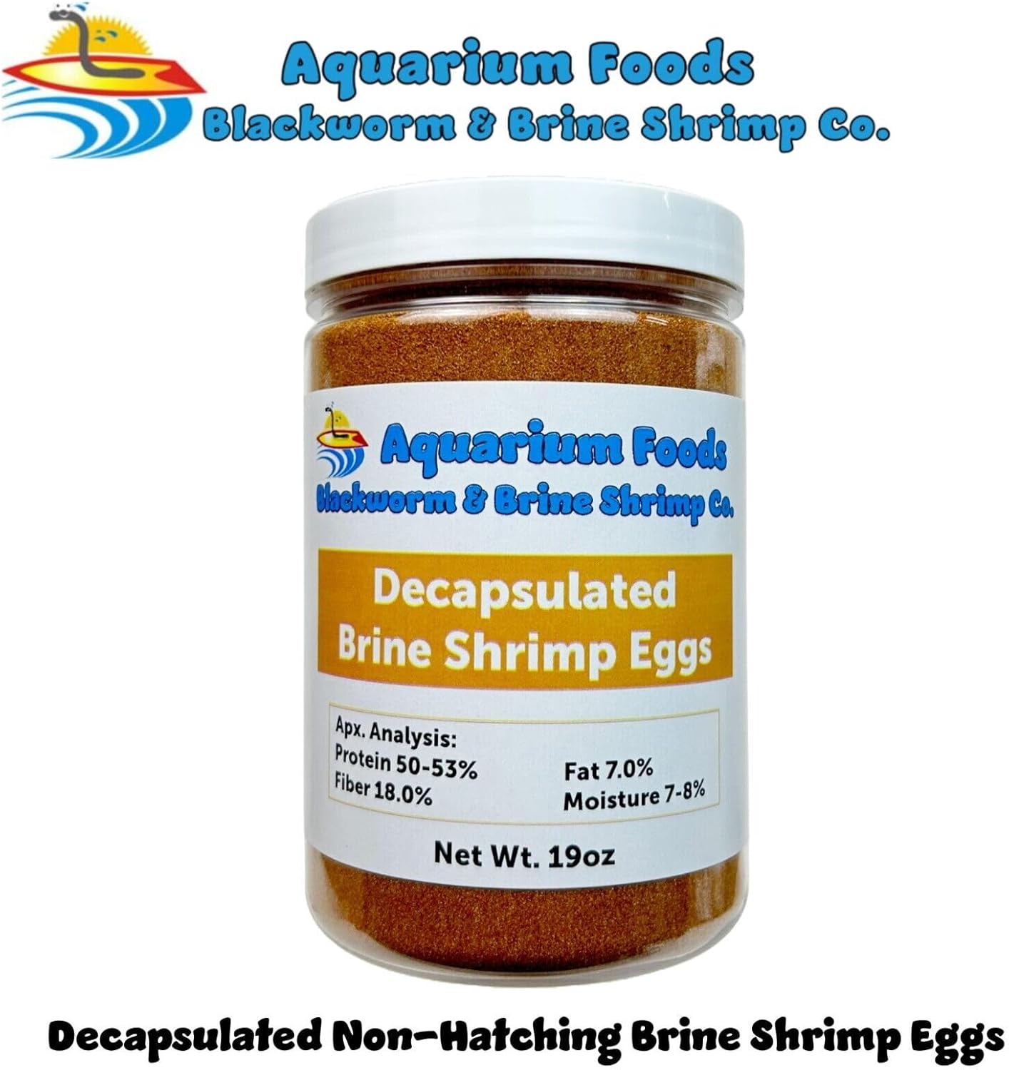Aquatic Foods Inc. Decapsulated Brine Shrimp Eggs, Non Hatching Shell Free Artemia Cysts. These Eggs Ready to Feed Small Tropicals, Killies, Corals, Anemones, All Fry & Babies…19oz Large Round Jar