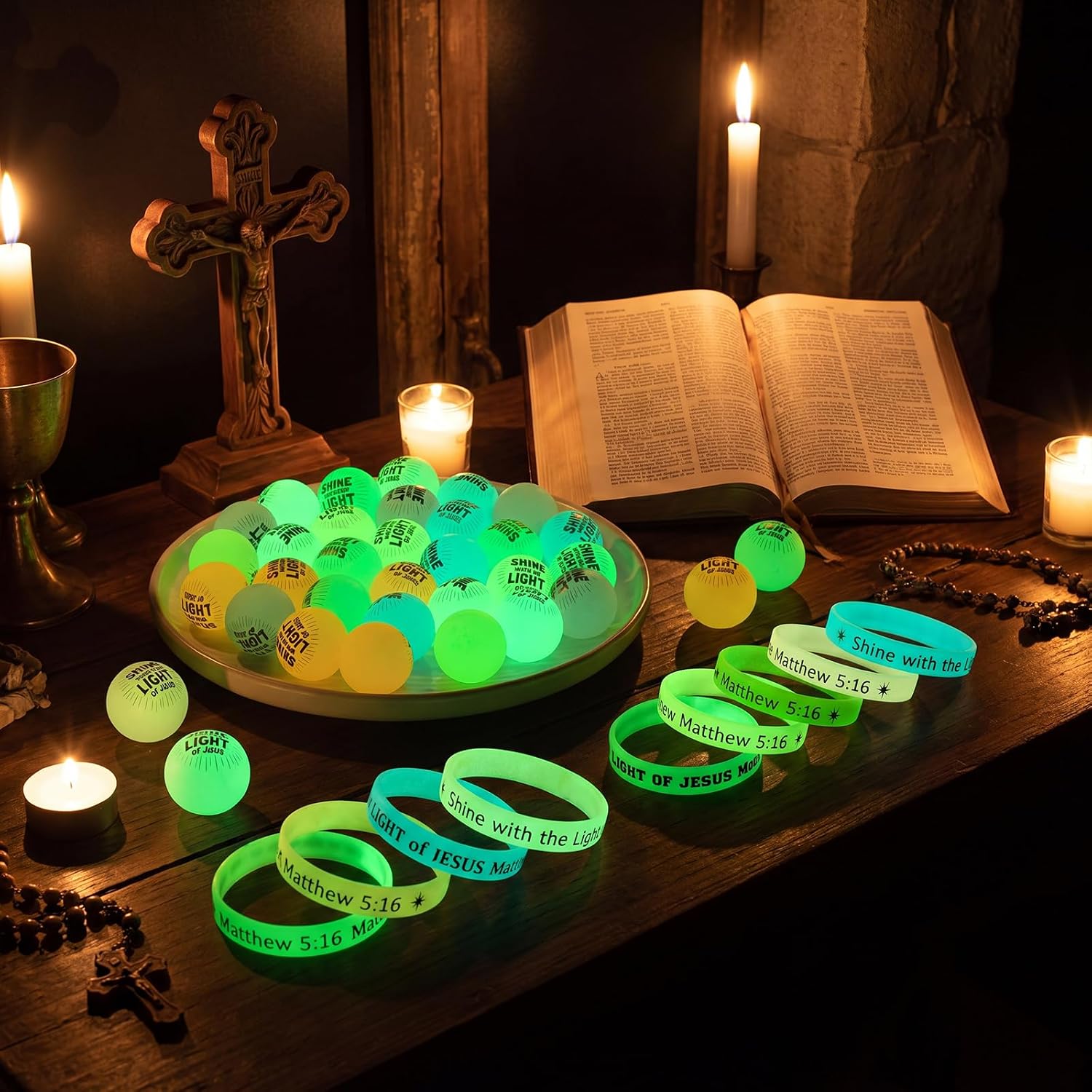 Hollowfly 60 pcs Christian Glow Party Favor image 4
