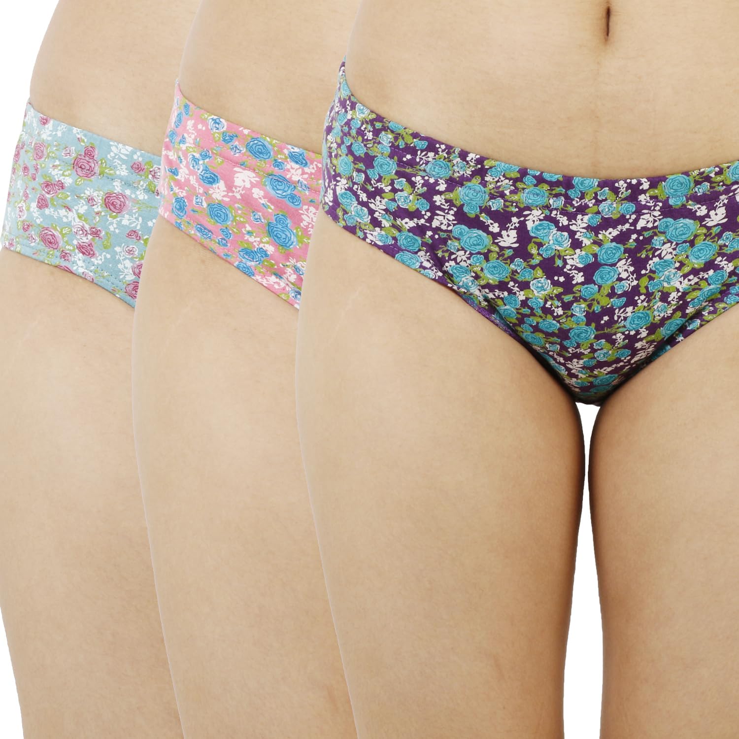 ladyland Women Full Coverage Hipster Panty Pack of 3 Multicolor-picture-39