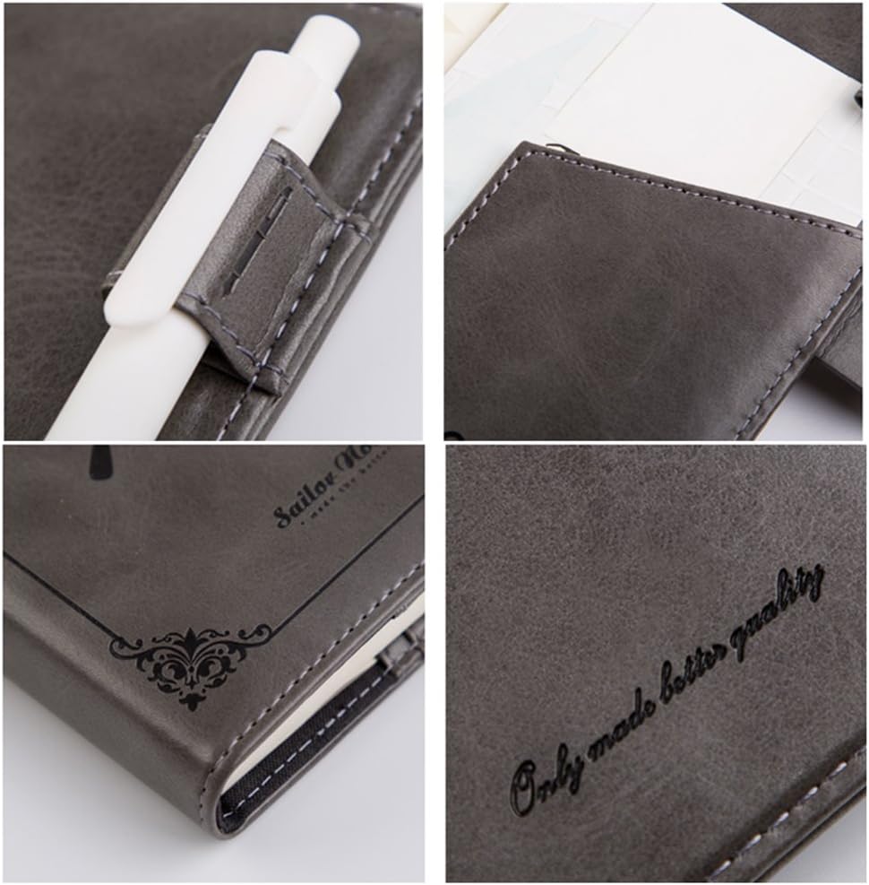 ToiM Retro Business Notebook with A Password Lock Coded Lock for Diary Handbook Notepad Cahier Journal Great Stationery (without Chinese Writing) (Light Grey)