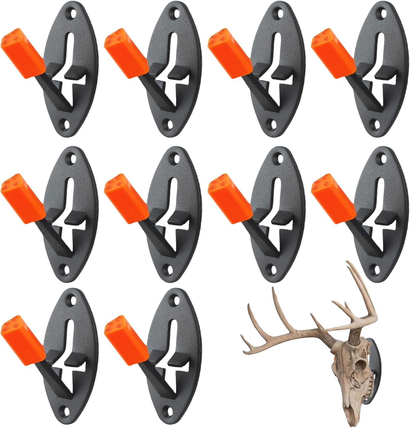 10Pcs European Mount Skull Hangers Adjustable Iron Deer Skull Mount Hold up to 30kg for Indoor Outdoor Decor