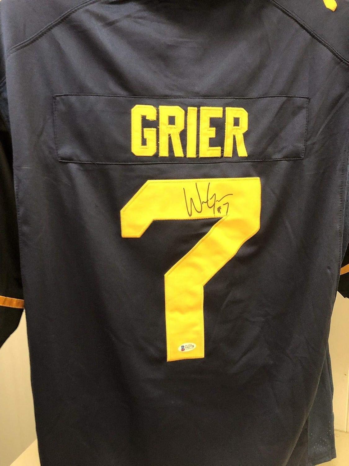 Will Grier Signed Jersey West Virginia Mountaineers Bas Beckett 3