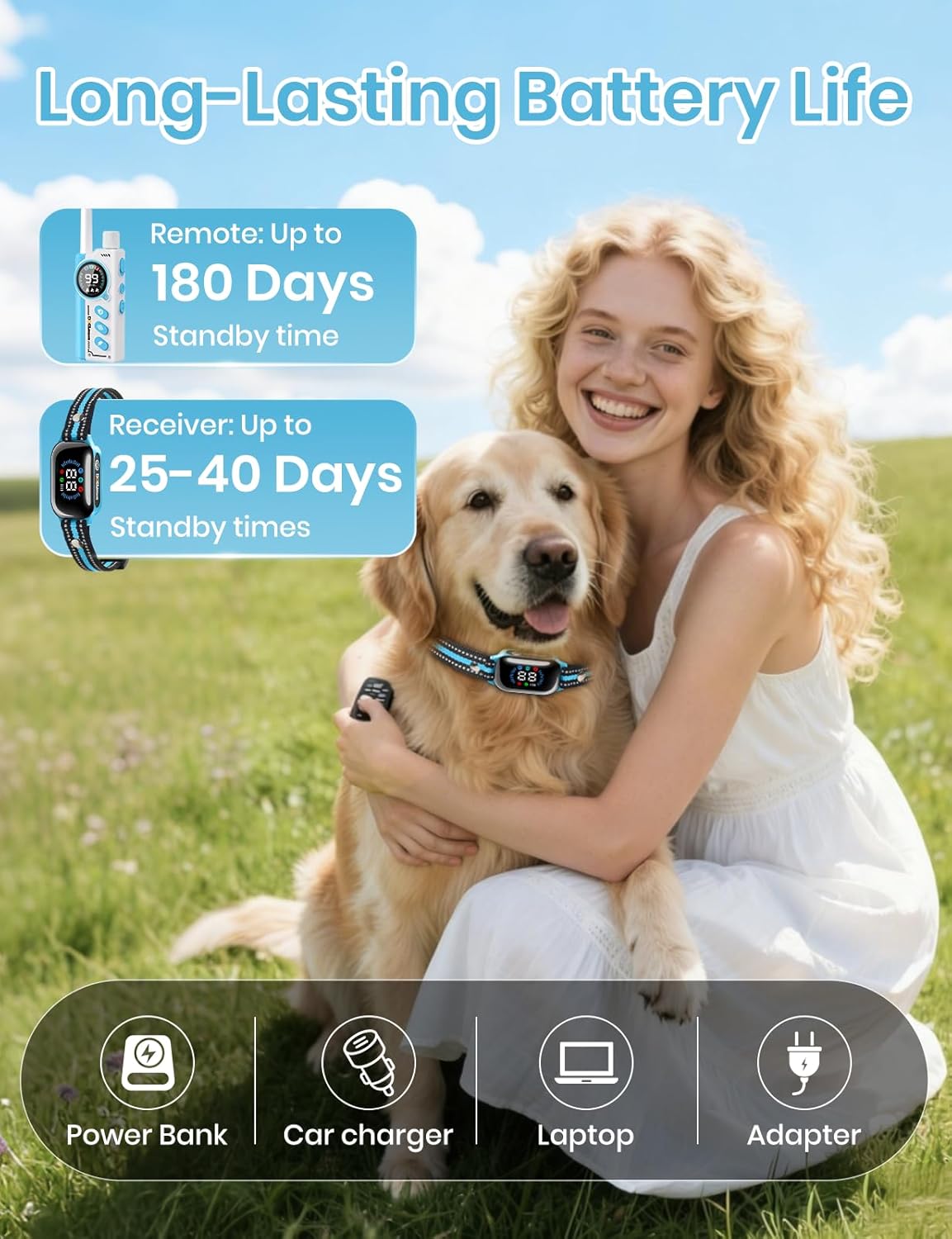 Smart 2-in-1 Dog Shock and Bark Collar - AI Anti-Misoperation, 3300FT Remote Training Collar, IPX7 Waterproof, 4 Modes (Tone, Vibration, Safe Shock, Auto Anti-Bark) for Dogs