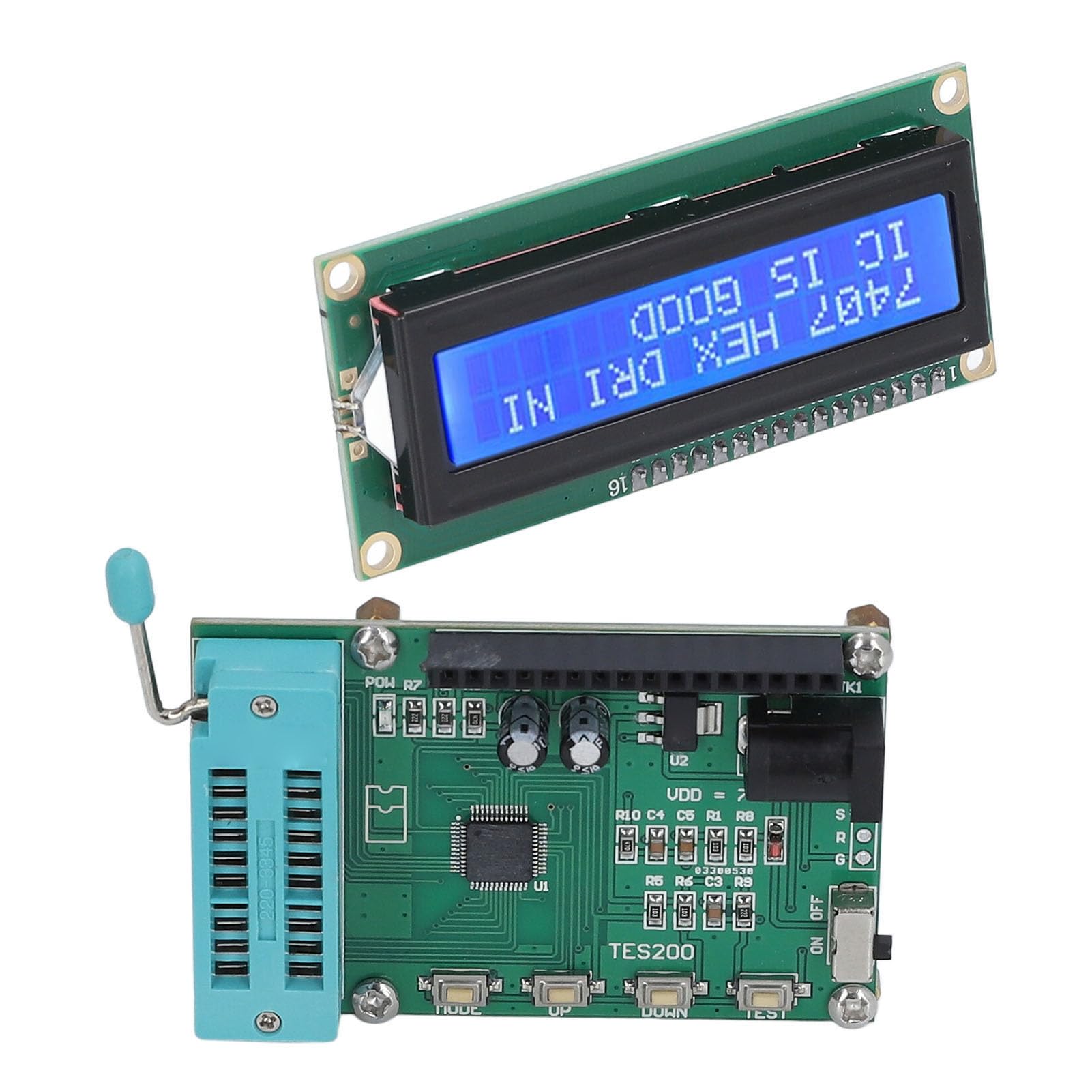 Fafeicy Medidor de Circuito Integrado PCB Digital IC Tester 7 a 12VDC Pantalla LED Prueba de 3 Segundos Amplio Rango de Temperatura para Técnicos de Reparación y Banco de Trabajo Electrónico de la
