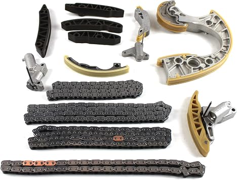 Engine Timing Chain Kit for Audi A6 Quattro Allroad S4 4.2L V8 BNK BHF BAT 2003-2009 Timing Chain Set Automotive Aftermarket Parts 079109510E 079109469, 079109469AA