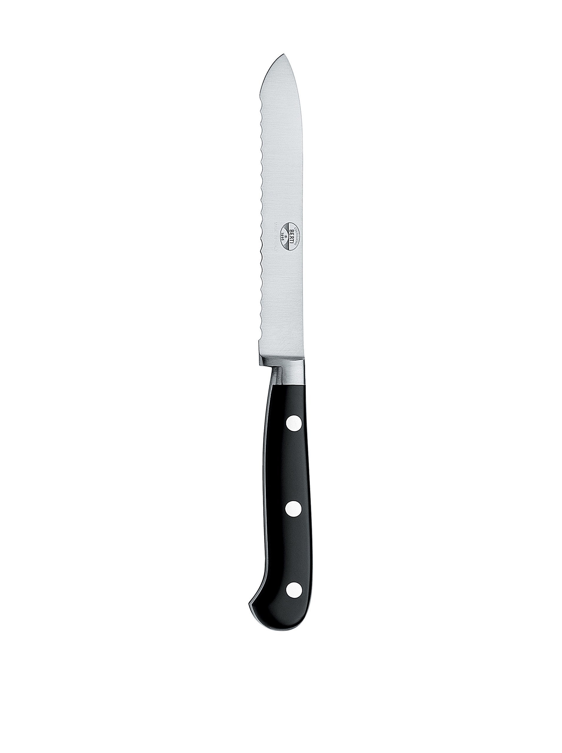 Coltellerie Berti Insieme Coltello Da Pomodoro Forgiato Nero