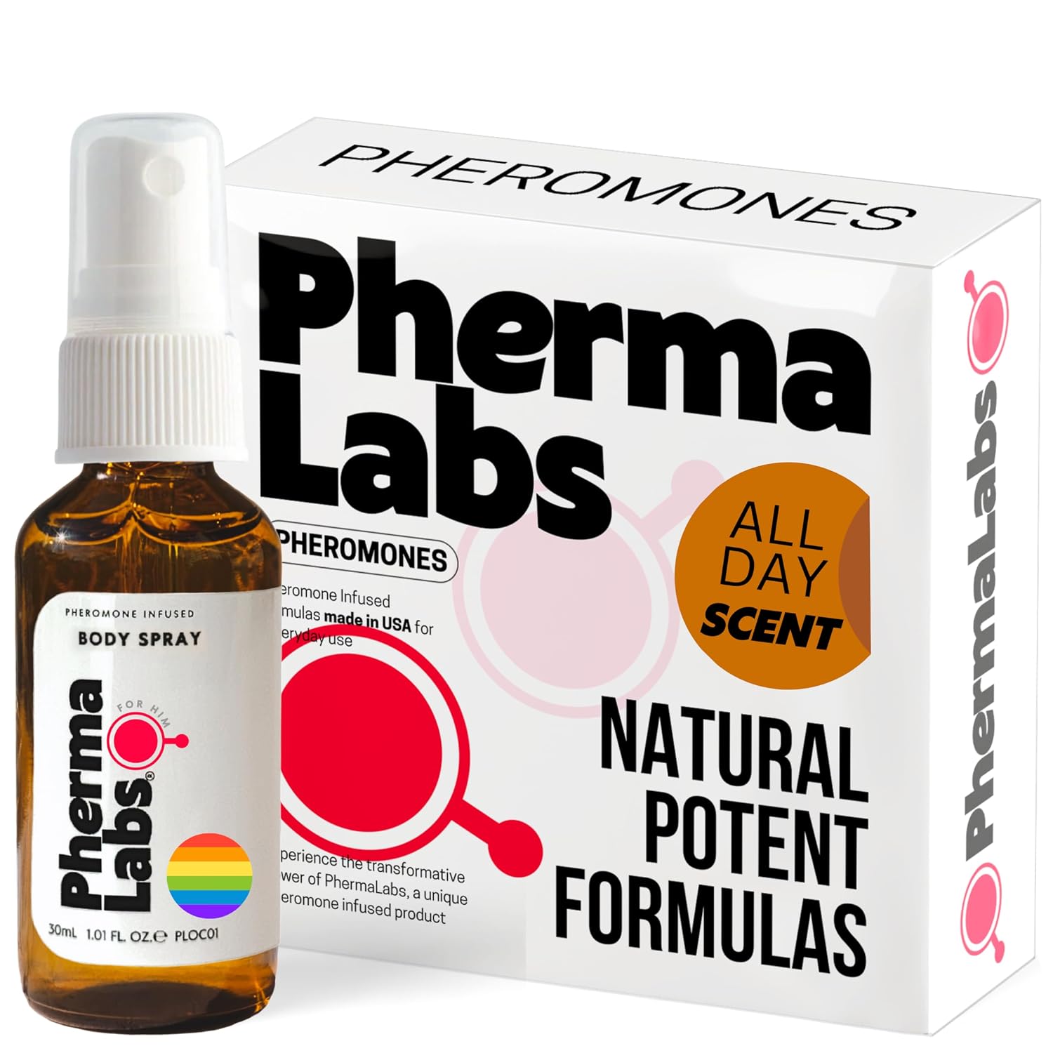 Pheromone Infused Body Spray for Gay - Long Lasting Scent for Irresistible Allure 1 oz bottle (All Night Scent [45MG])