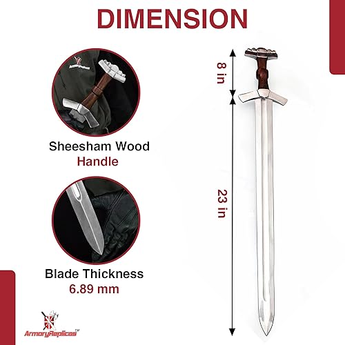 Miniatura 2 de Armory Replicas Colección de espadas de acero de Damasco vikingo y anglosajón de espada completa