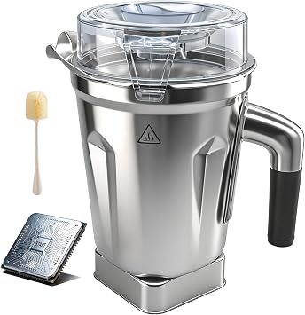 64oz Stainless Steel Blender Container Replacement - Compatible with Vitamix 5200 750 6300 Vm0103 Vm0197 E310 A2500,Fits All Full-Size Vitamix Blenders Built-in Chip,