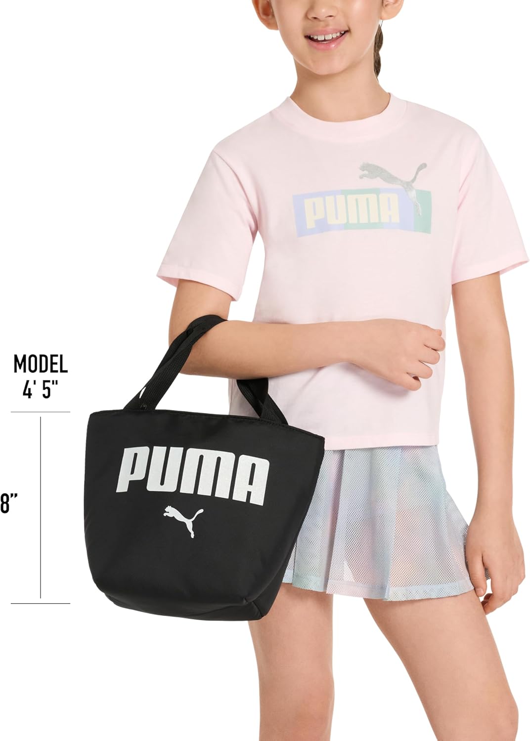 PUMA Unisex Kid's Adventure Lunch Tote, Black/Rose Gold, Small - Image 5