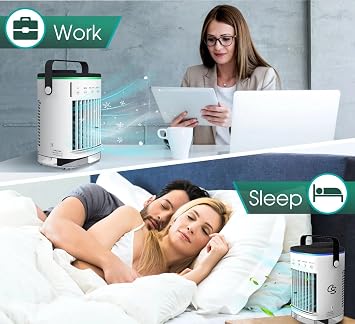 Cooling Sense Portable Air, Cooler Coldeez cooling ace 5-in-1 Smart Mobile AC Water Cooling Fan(Blanc CF-006A)