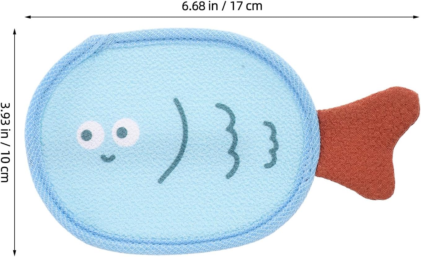 4PCS Exfoliating Soap Bag: Quick Lathering Mesh Holder Scrubber Pouch – Double-Sided Net Bag for Shower Exfoliator - Fish Design - Travel Bar Soap Saver