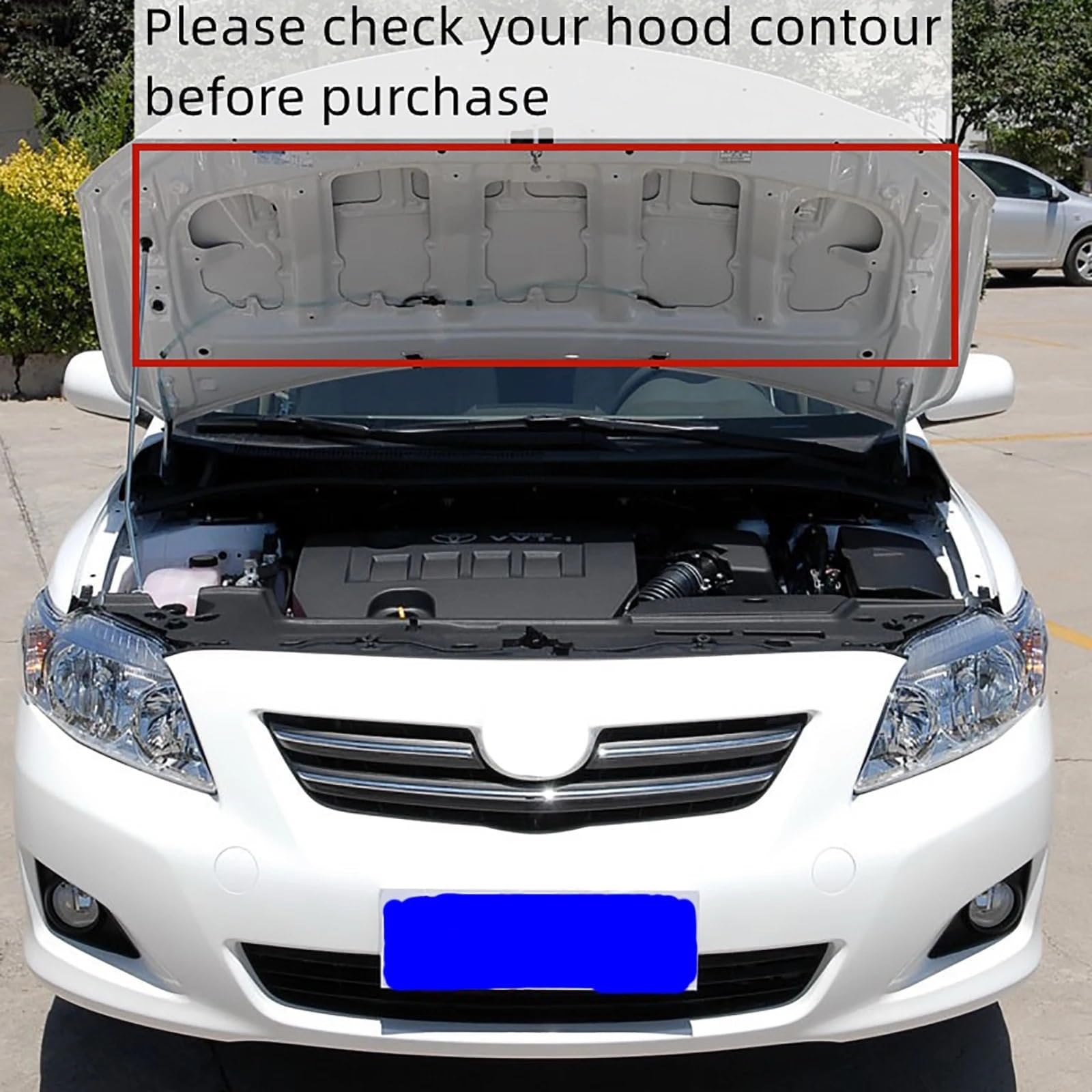 Cotone Isolante Acustico per Cofano Anteriore Auto,per Toyota Corolla 2007-2013 2014-2018 2019-2021,Isolamento del Cofano del Cofano, Isolamento Acustico del vano Motore,2014-2018