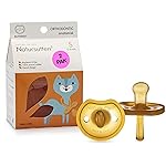 Natursutten Pacifiers 0-6 Months - 2-Pack Butterfly Shield Orthodontic Nipple Natural Rubber Safe & Soft BPA-Free Pacifier for Breastfeeding Babies - Newborn Pacifiers Made in Italy