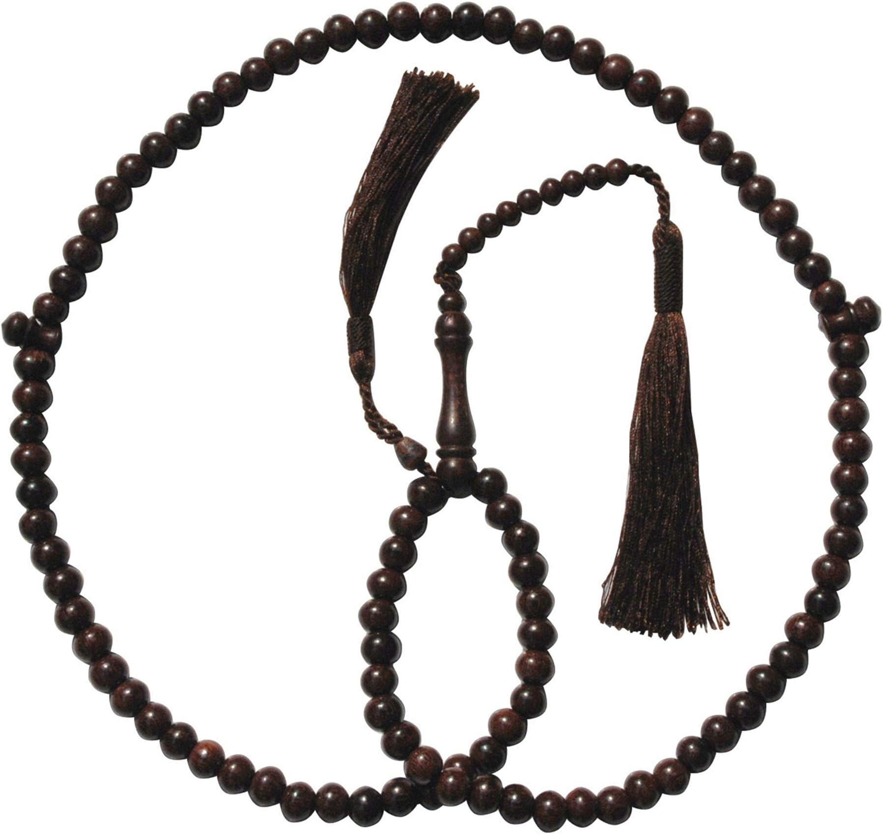 TheTasbih® Economy Dense Tamarind Tree Tasbih - 8mm 99-Bead Prayer Beads (Tesbih-Tasbeeh-Misbaha-Masbaha-Subha-Sebha-Sibha) Worry Beads with 2 Tassels