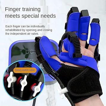 Hand Rehabilitation Robot Gloves, Self-Training Finger Rehabilitation Device Functional Hand Splint, Stroke Recovery Equipment for Hand(Size:L code,Color:right hand)