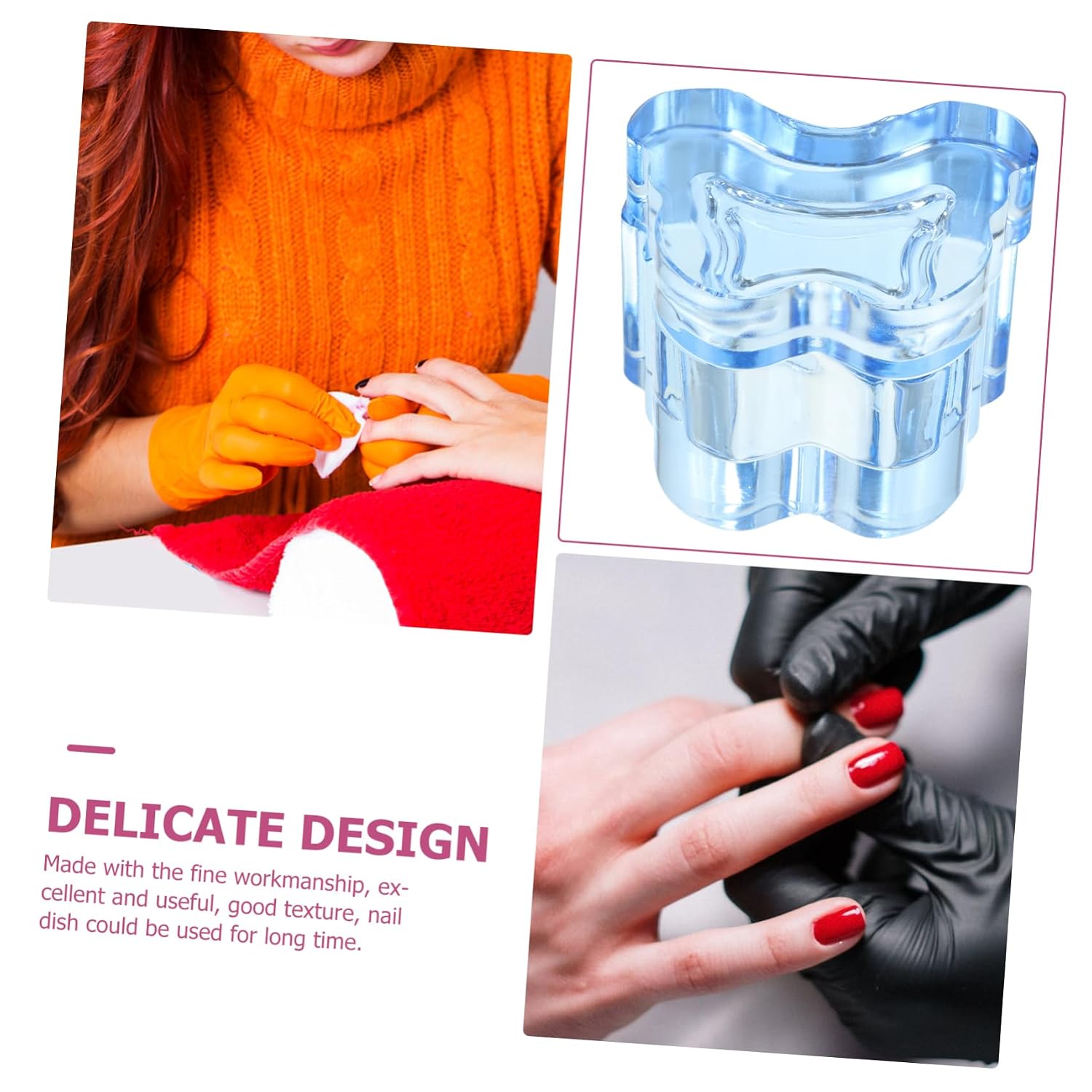 VICASKY Stylish Crystal Glass Nail Art Dish with Lid Multi-function Manicure Cup for Professionals and Personal Use Compact Design for Easy Cleaning and Storage Durable and Practical Nail