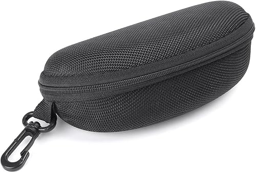 Miniatura 2 de Mallofusa Estuche negro para lentes de sol, para hombres y mujeres, estuche de almacenamiento para gafas de seguridad con clip, estuche duro para