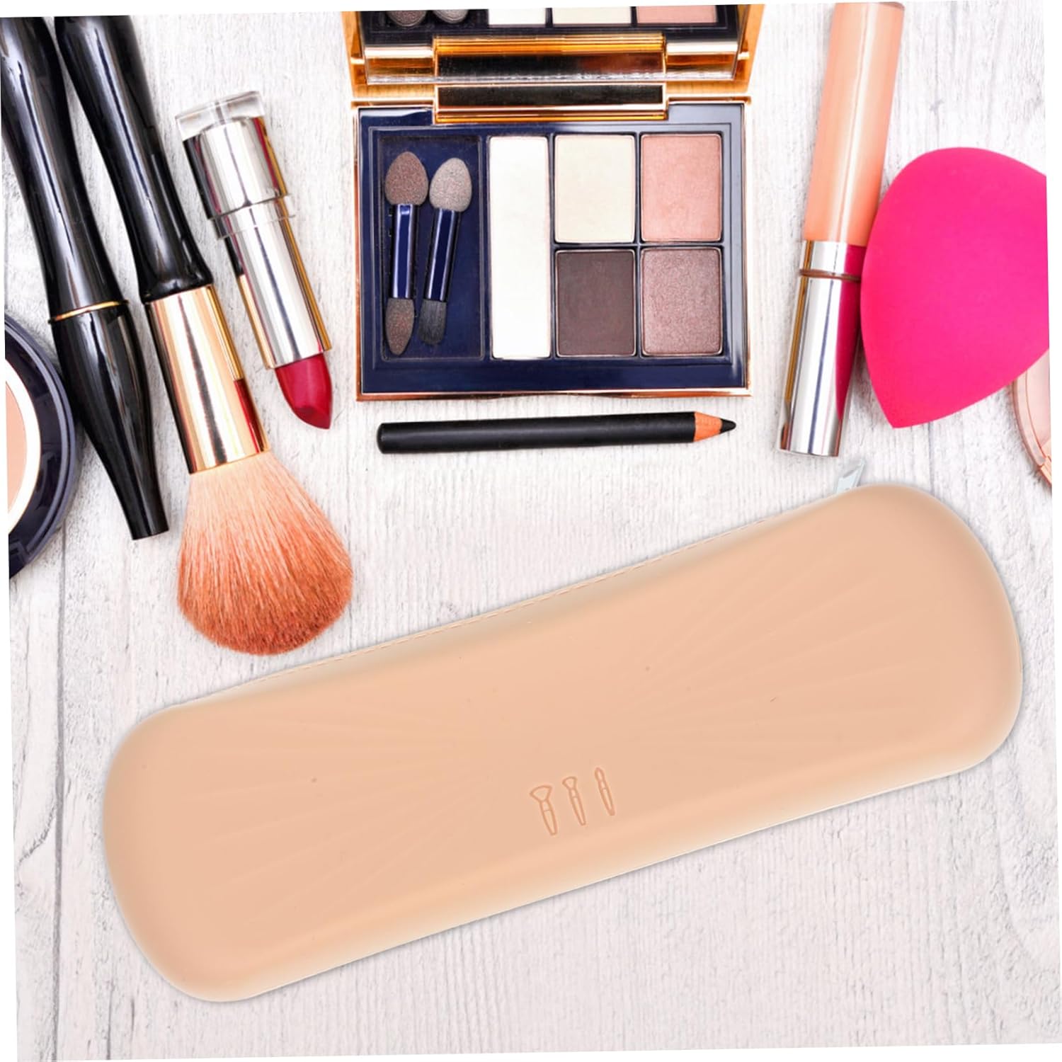3pcs Travel Makeup Brush Holder Silicone Makeup Case for Easy Organization Lightweight and for Travel and Home Use Compact Design for Women